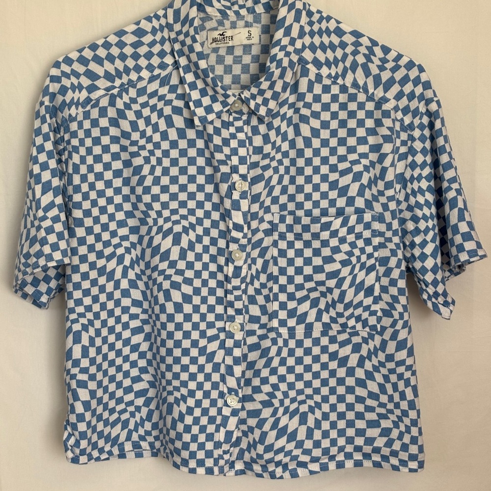 Joules Blue and White Checkered Women's Shirt